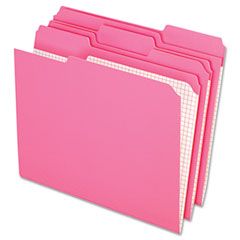 Pendaflex Two-Ply Reinforced File Folders, 1/3 Cut Top Tab, Letter, Pink, 100/Box ESSR15213PIN