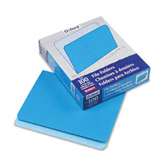 Pendaflex Two-Tone File Folders, Straight Cut, Top Tab, Letter, Blue/Light Blue, 100/Box ESS152BLU