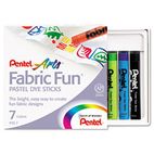Pentel Fabric Pastel Dye Sticks, Assorted, 7/Set PENPTS7