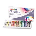 Pentel Oil Pastel Set With Carrying Case,16-Color Set, Assorted, 16/Set PENPHN16