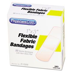 PhysiciansCare Fabric Adhesive Bandages,1 x 3, 50/Box ACM51006
