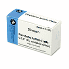 PhysiciansCare Iodine Pads, 50 Pads/Box ACM51023