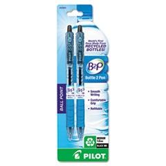 Pilot B2P Recycled Ballpoint Pen, 1.0 mm, Black Ink, 2/Pk PIL32805