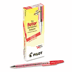 Pilot Better Ballpoint Stick Pen, Red Ink, Fine, Dozen PIL37011