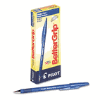 Pilot BetterGrip Ballpoint Stick Pen, Blue Ink, Medium, Dozen PIL30051