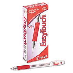 Pilot EasyTouch Ballpoint Stick Pen, Red Ink, Fine, Dozen PIL32003