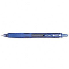 Pilot G-Knock BeGreen Gel Roller Ball Pen, Retractable, Blue Ink, 0.7mm Fine, Dozen PIL31507