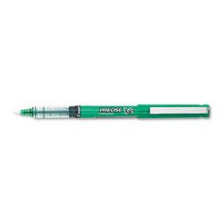 Pilot Precise V5 Roller Ball Stick Pen, Needle Pt, Green Ink, 0.5mm Extra Fine, Dozen PIL25104