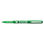 Pilot VBall Roller Ball Stick Pen, Liquid Ink, Green Ink, Extra Fine, Dozen PIL35209