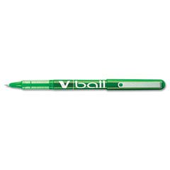 Pilot VBall Roller Ball Stick Pen, Liquid Ink, Green Ink, Extra Fine, Dozen PIL35209