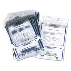 PM Company Clear Dual Deposit Bags, Tamper Evident, Plastic, 11 x 15, 100 Bags/Pack PMC58008