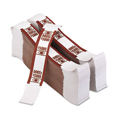 PM Company Color-Coded Kraft Currency Straps, $50 Bill, $5000, Self-Adhesive, 1000/Pack PMC55033