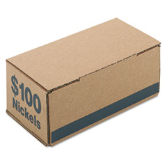PM Company Corrugated Cardboard Coin Storage w/Denomination Printed On Side, Blue PMC61005