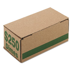 PM Company Corrugated Cardboard Coin Storage w/Denomination Printed On Side, Green PMC61010