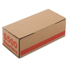 PM Company Corrugated Cardboard Coin Storage w/Denomination Printed On Side, Orange PMC61025