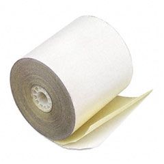 PM Company Paper Rolls, Credit Verification, 2-1/4" x 70 ft, White/Canary, 50/Carton PMC09225
