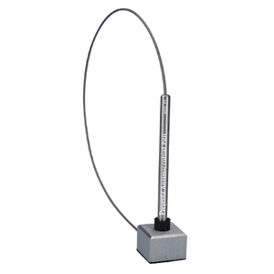 PM Company Preventa Cube Base Counter Pen, Brushed Aluminum, Black Ink, 0.80mm (05075)