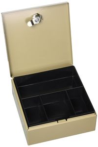 PM Company Securit Personal 2 In 1 Key Cabiner / Drawer Safe, 6.75 X 6.875 X 3 Inches, Pebble Beige (04982)