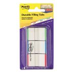 Post-it Durable File Tabs, 1 x 1 1/2, Striped, Blue/Green/Red, 66/Pack MMM686LGBR