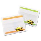 Post-it Durable File Tabs, 2 x 1 1/2, Striped, Green/Orange, 24/pk MMM686F24LOT