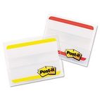 Post-it Durable File Tabs, 2 x 1 1/2, Striped, Red/Yellow, 24/pk MMM686F24RYT