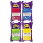 Post-it Durable File Tabs, Solid Color, 1" x 1 1/2, Red, Blue, Green, Yellow, 100/PK MMM686RALY