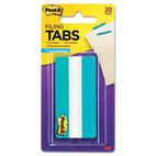 Post-it Durable Tabs, Aqua, 3 x 1 1/2, 20/PK MMM68620A3IN