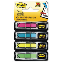 Post-it Flags Arrow 1/2" Flags, Four Assorted Bright Colors, 24/Color, 96-Flags/Pack MMM684ARR4