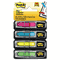 Post-it Flags Arrow 1/2" Flags, Four Assorted Bright Colors, 24/Color, 96-Flags/Pack MMM684ARR4