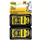Post-it Flags Arrow Message 1" Flags, "Notarize," Yellow, 2 50-Flag Dispensers/Pack MMM680NZ2
