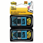 Post-it Flags Arrow Message 1" Flags, "Note", Blue, 2 50-Flag Dispensers/Pack MMM680NT2