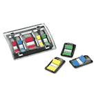 Post-it Flags Dispenser/Flags, Blue/Red/Yellow/Green, 340 Assorted-Size Flags/Pack MMMDS420VA
