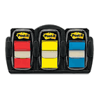 Post-it Flags Flags Desk Grip Dispenser, Asst., 150 Flags/Dispenser MMM680DGD2A