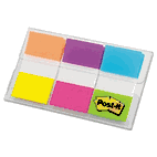 Post-it Flags Flags in Portable Dispenser, Alternating Electric Glow Colors, 60 Flags per Pack MMM680EGALT