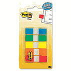 Post-it Flags Flags in Portable Dispensers, Standard Colors, 5 Dispensers of 20 Flags/Color MMM6835CF