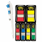 Post-it Flags Flags Value Pack, 140 1/2" Flags, 100 1" Flags, 50 Flags in Free Pen MMM680RY6834VA