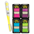 Post-it Flags Flags Value Pack, Assorted Colors, 200 Flags & Free Highlighter w/50 Flags MMM680PPBGVA