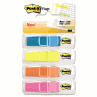 Post-it Flags Highlighting Flags, Bright Colors, 1/2" x 1 3/4", 35/Color, 4 Dispensers/Pack MMM6834ABX