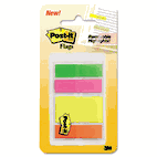 Post-it Flags Highlighting Flags, Bright Colors, 75 1/2" Flags, 25 1" Flags MMM683HFMULTI