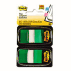 Post-it Flags Marking Flags in Dispensers, Green, 50 Flags/Dispenser, 12 Dispensers/Pack MMM680GN12