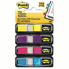 Post-it Flags Small Flags in Dispensers, Four Colors, 35/Color, 4 Dispensers/Pack MMM6834AB