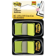 Post-it Flags Standard Tape Flags in Dispenser, Bright Green, 100 Flags/Dispenser MMM680BG2