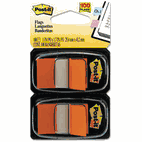 Post-it Flags Standard Tape Flags in Dispenser, Orange, 100 Flags/Dispenser MMM680OE2