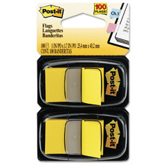 Post-it Flags Standard Tape Flags in Dispenser, Yellow, 100 Flags/Dispenser MMM680YW2