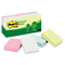 Post-it Greener Notes Recycled Notes, 1-1/2 x 2, Four Pastel Colors, 12 100-Sheet Pads/Pack MMM653RPA