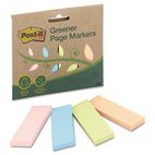 Post-it Greener Page Markers Greener Page Markers, Pastel, 50 Strips/Pad, 4 Pads/Pack MMM6714RPA