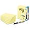 Post-it Notes Bonus Pack, 4 x 6, Lined, Canary Yellow, 5 100-Sheet Pads/Pack MMM6605PK