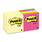 Post-it Notes Note Pad Assortment, 3 x 3, 7 Canary Yellow & 7 Assorted Bright 100-Sheet Pads MMM65414YWM