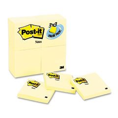 Post-it Notes Original Notes, 3 x 3, Canary Yellow, 24 90-Sheet Pads/Pack MMM65424VADB