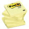 Post-it Notes Original Notes, 3 x 3, Lined, Canary Yellow, 6 100-Sheet Pads/Pack MMM6306PK